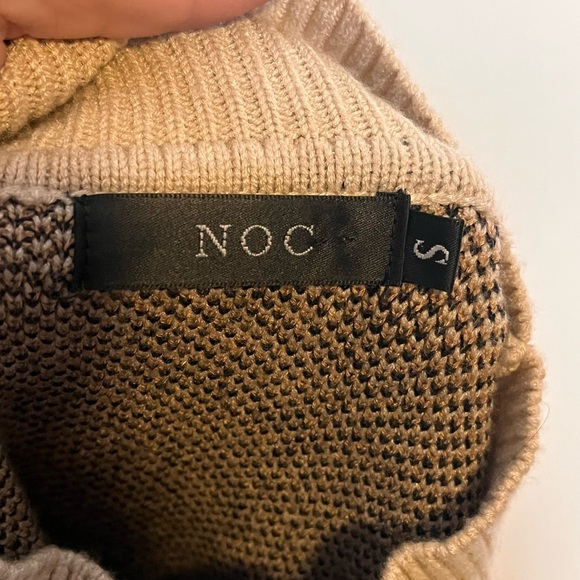 NOC leopard animal print tan oversized tunic sweater size small novelty - Picture 5 of 6